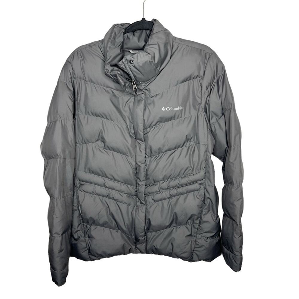 COLUMBIA / peak to park gray silver insulated puffer coat / L